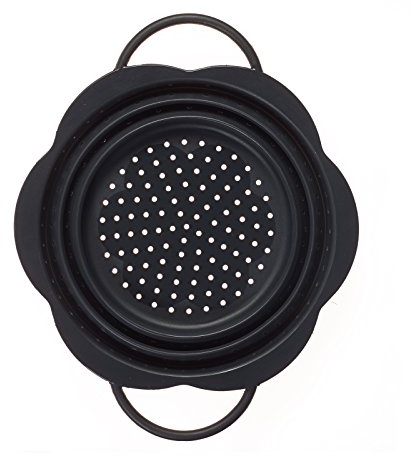 Kochblume Faltsieb M | Premium-Silikon | Hitzebeständig | Spülmaschinenfest | Platzsparend | Farbe: anthrazit
