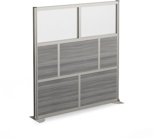 NBF Office Partitions - Cubicle Privacy Panel Wall Divider - Modern Room Separator with Quick Assembly - Indoor Laminate Free Standing Portable Room Divider Panel - 76 H x 72 W (Gray)