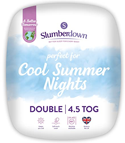 Slumberdown Cool Summer Nights 4.5 Tog Double Duvet -Lightweight & Breathable Summer Duvet for Hot Nights | UK-Made Double Quilt, Non-Allergenic & Washable (200 x 200cm)