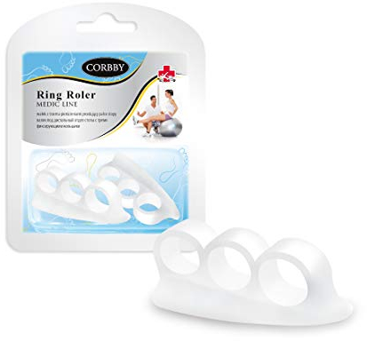 FabaCare Zehenbett Ring Roller mit drei Gel Ringen, Zehenspreizer für Zehenfehlstellungen, Gel-Korrektor, Zehenkeil