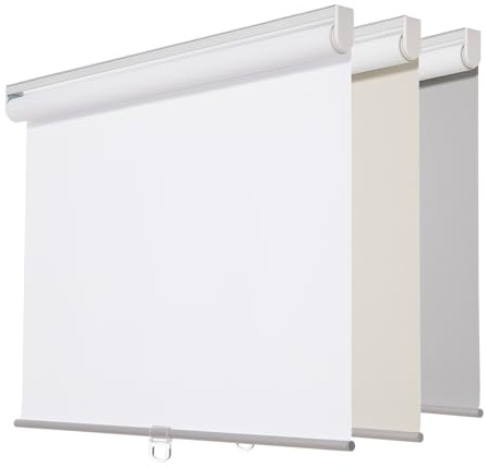 Persilux Cordless Window Shades Roller Blinds (35 W x 72 H, White) 100% Blackout Roller Window Shades UV Protection Energy Saving Roller Shades for Bedroom and Living Room, Home and Office