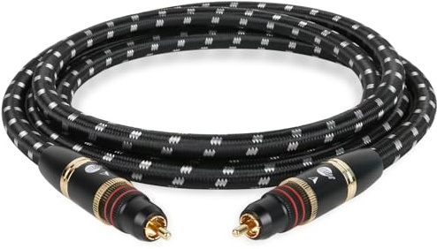 BOAACOUSTIC JIB Hi-end Audiophile Subwoofer Câble,Câble RCA mâle vers mâle Dispose de Plusieurs blindages avec conducteur Interne pour Les systèmes Hi-FI-1M