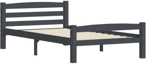 vidaXL Sängram mörkgrå massiv furu 100x200 cm, träsängram, sängram i trä, sovrumsmöbler, träsängramar, sängramar i trä, säng, sängar, träsäng