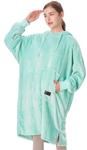 Catalonia Classy vestaglia donna invernale, felpa coperta indossabile, felpa calda, felpa vestito di pile, coperta con maniche cappuccio