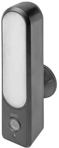 DIGITUS Smarte Full HD-Außenkamera - LED-Flutlicht - 8 Infrafrot LEDs - WLAN + Sprachsteuerung - Nachtsichtmodus bis 10m - Zwei Wege Audio - Micro SD-Slot - IP65 Schutzklasse - Schwarz