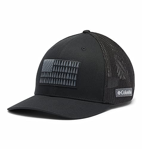 Columbia Unisex Tree Flag Mesh Ball Cap-High Crown, Black, XX-Large