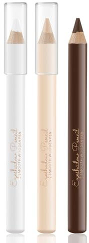 Apooliy Eyebrow Pencil Eyebrow Liner Eyebrow Contour Pencil Set 3 en 1, lápiz de cejas resistente al agua de larga duración, delineador de ojos blanco mate, lápiz de contorno de cejas translúcido