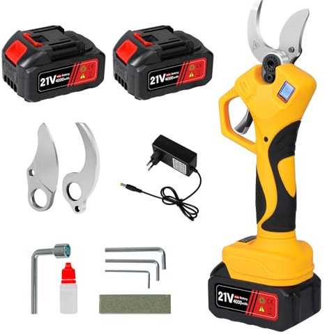 Tijeras de Podar Bateria 40mm Tijeras de Podar Electricas Progresivo Recargable 4000 mAh Profesionales para árboles Jardinería 21V (21V-4Ah)