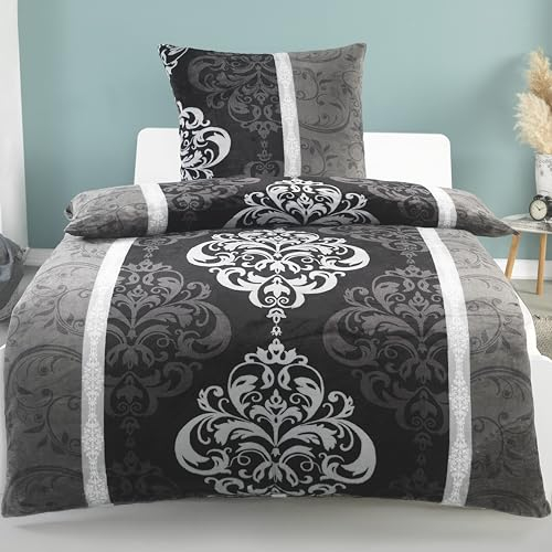 BaSaTex Winter Plüsch Cashmere Touch Bettwäsche Set Nicky Teddy Flausch Coral Fleece | 135x200 Bettbezug + 80x80 Kissenbezug | Design: Sissi