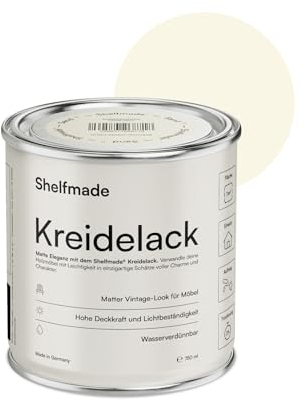 shelfmade Kreidefarbe Beige - Sandbeige Holzlack, Holzfarbe DIY - Für Holz - Farbe für Möbel, Chalk Paint - Matter Look