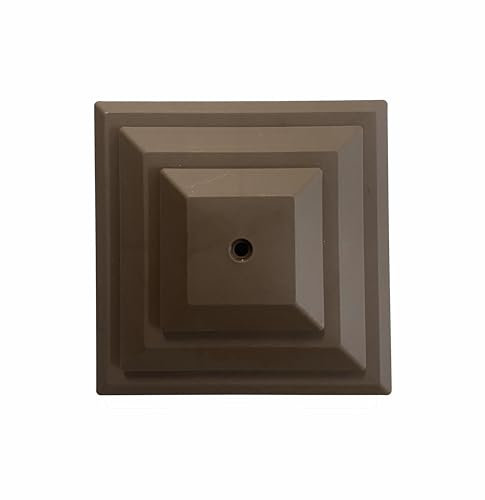 Linic Products UK Made, Pack of 5 Brown Plastic Fence Post Caps to fit a 4 (100mm) Fence Post, Rot Proof. (GT0048). Free UK Postage