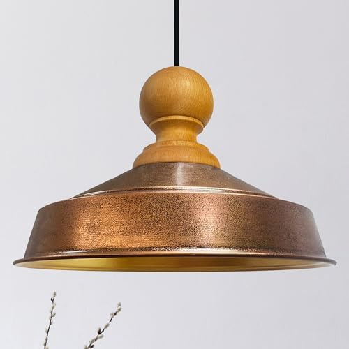bamyum Asletl Hängelampe Industrial Vintage Ø41 cm, Küchenlampe Hängend Esstisch, Wohnzimmerlampe Pendelleuchte Kupferfarbe Metall