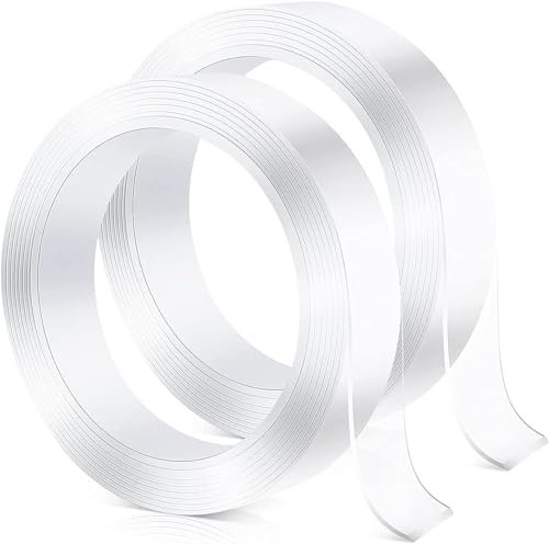 ANCHEER Adhesive Tape, Transparent Washable Removable Adhesive Strips, Double Layer and Thickened 3 Meter Tape