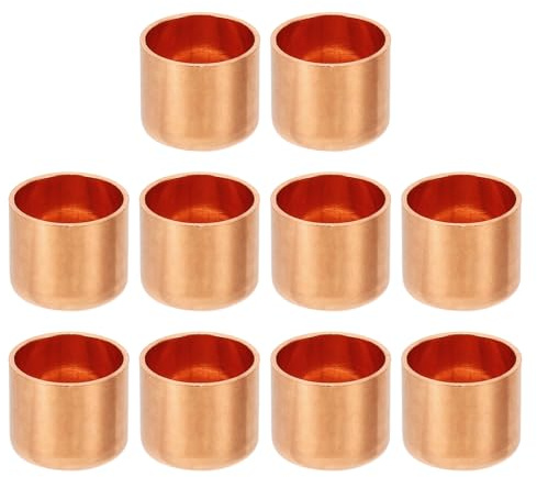 PATIKIL 1/2 Copper Pipe End Cap, 10Pcs Copper Fitting Cap Sealing Sweat Plug Solder Connection for Plumbing HVAC Air Conditioner