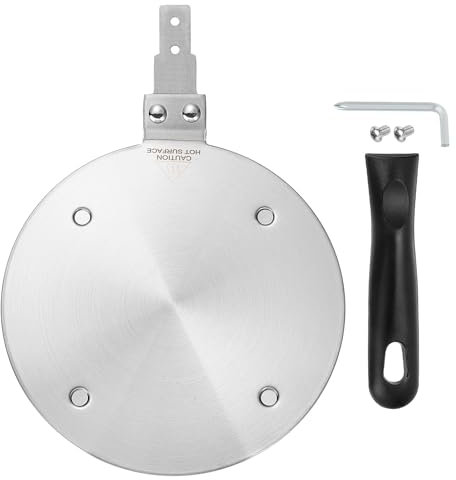 QUARKZMAN Wärme Diffusor Platte für Gas Herd 8 Runde Wärme Leitung Induktion Adapter Platte mit Abnehmbarem Griff Kochgeschirr Schutz für Kochgeschirr Heat Cooking Unfreeze Silber/Schwarz