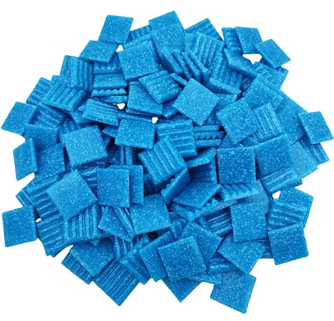 500 g Quarz-Mosaikfliesen, 2 cm, mehrfarbige Mosaiksteine, für Heimwerker, Handwerk, Hobby, Kunst, Heimdekoration, Wanddekoration (blau)
