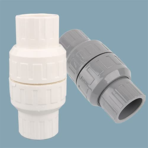 1pc 20/25/32/40/50mm PVC clapet anti-retour tuyau d'eau unidirectionnel clapet anti-retour Aquarium réservoir de poissons Joints de tuyaux d'irrigation(40mm(Without Spring),White)
