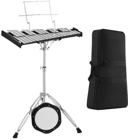 Xylophon Professionelles 32-Noten-Xylophon-Percussion-Set Für Erwachsene Mit 8-Zoll-Trommel-Übungspad
