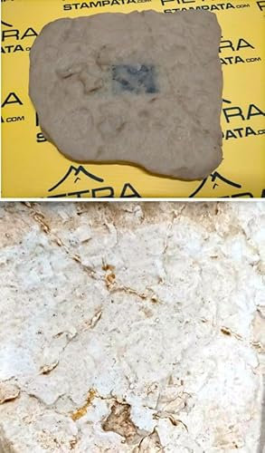 Molde para yeso estampado en goma de poliuretano imitación piedra, modelo Itria 5 de 27 x 23 cm aprox., para moldes de suelo y moldes para piedra