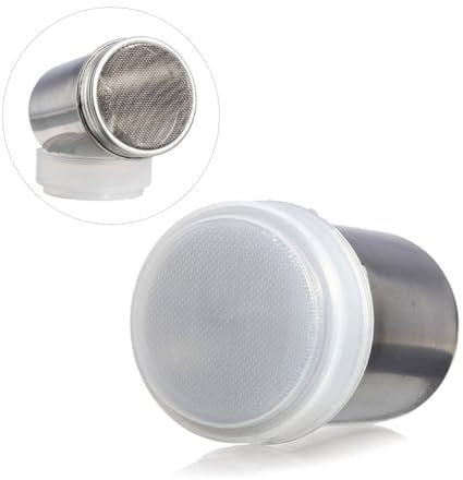 Alipis 2pcs 304 Stainless Steel Cocoa Powder Coffee Seasoning Bottle Jar Set Silver for Baking and Cooking