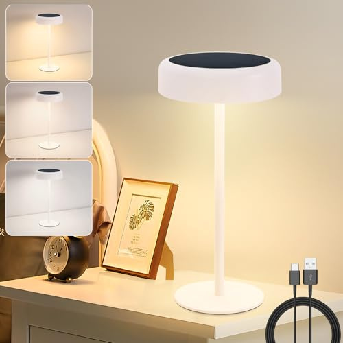LED Tischlampe Kabellos Tischleuchte Akku - Solar Tischlampe Touch Dimmbar