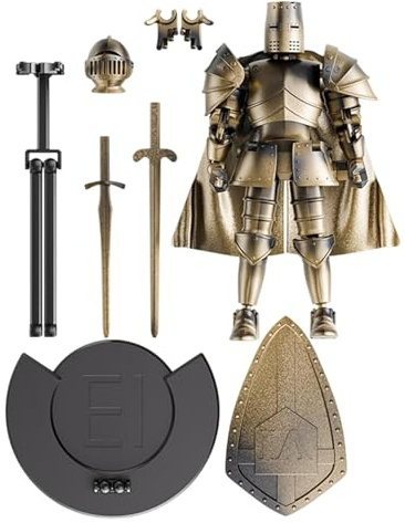 Fenayuu Modello di action figure, figura robot di azione - Modello di robot di Action Figure Medieval Knight | Statue flessibile Figurina mobile con testa rotante a 360 gradi per tavolo da pranzo