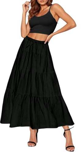 Blå kjolar för kvinnor UK – långa kjolar för kvinnor UK petite – svart kjol plus size kjol kostym plus size boho-kläder sommarkjol lång blommig kjol mitten höger linne uppklädningskjolar