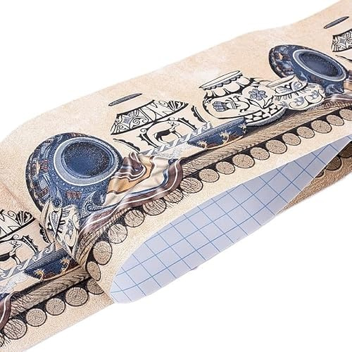 JTKSSCS Cenefa Adhesiva Para Pared Papel tapiz de líneas cintura impermeable 5M, línea rodapié autoadhesiva for baño, decoración zócalo, adhesivo for bordes suelo pasillo(16)