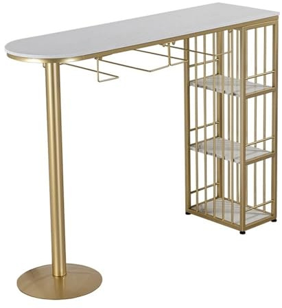 Bartabeller Enkelt marmorbarbord Hemmafritid Ljus lyxigt långt köksmatbord Skiljeskåp Bar Bordets Högbord(130 * 40 * 105cm)