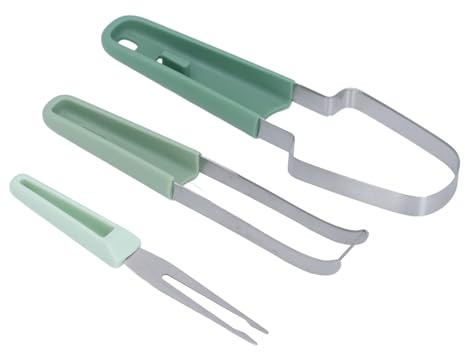OVAQUIXI Utensile da Taglio per Forchetta da Frutta, Taglierina Portatile per Anguria in Acciaio Inossidabile per Tagliare Facilmente Casa, Cucina, Uso Esterno (GREEN)