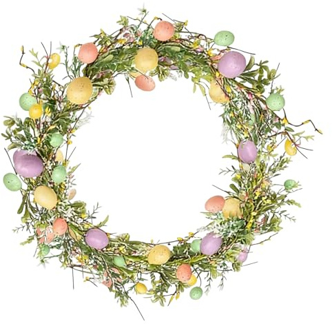 Baoqifong Osterei Dekorationsgirlande - 180 cm Künstlicher Osterkranz Mit Eiern | Festliche Girlande Ornament - Für Zuhause Innenbereich Party Wand Kamin Treppen Fenster