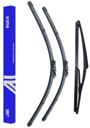 Vipa Car Parts Premium Wiper Blade Set | Fits: VAUXHALL CORSA D Hatchback (Jul 2006 to Jun 2015) | All-Weather Performance | Durable, Streak-Free Windshield Wipers | Easy Installation