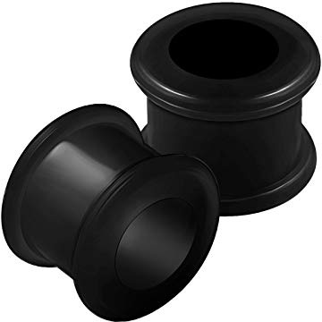KJM Fashion 2 Stk Silikon Schwarz Fleischtunnel Piercing Schmuck