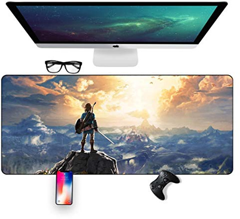 Musmatta Legenden om Zelda Wilderness 700 x 300 mm musmatta, Speed Gaming musmatta, utökad XXL, stor musmatta med 2 mm tjock bas, för bärbara datorer, PC, G