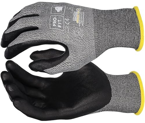 Colorus 12 Paar Profi Arbeitshandschuhe Gr. 8 (M) | Feinstrick Nylon PU Handschuhe | Gartenhandschuhe Haushaltshandschuhe | Montagehandschuhe Nitril-Handschuhe | Handschuhe Baustelle, Arbeit