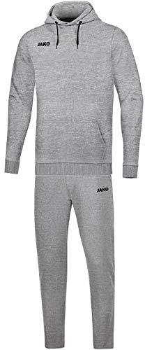 Jako Kinder Jogginganzug Base mit Kapuzensweat, hellgrau meliert, 164, M9465