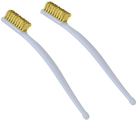 2pz Spazzole in Ottone,Spazzola Metallica,Wire Brush per Pulire Resti di Saldature Ruggine e Ugelli di Stampante 3D,Bianca