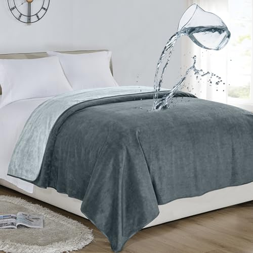 Softan - Manta Impermeable 100% a Prueba de Fugas para bebés, Adultos, Mascotas, Perros, Gatos, a Prueba de pi, Protector de 3 Capas para Cama, sofá, Cama Doble, 178 x 230 cm, Reversible