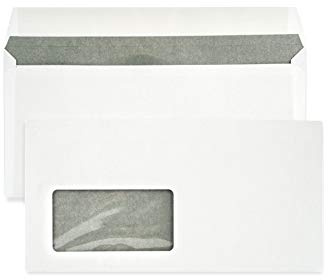 Netuno 1000 Briefumschläge Weiß DIN lang mit Fenster links haftklebend 80g | 11 x 22 cm · weiße Geschäftsumschläge · für Rechnungen, Briefe, Korrespondenz, Dokumente, Büro & Geschäftspost