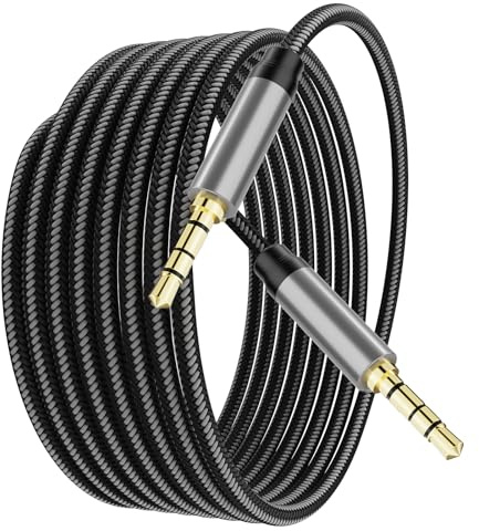 DnGeky Male to Male Audio Cable 3 m,3.5mm 4 Pole Nylon Braided Stereo Aux Cable,Auxiliary Cable,Aux Cord for Headphones, PS4,phone, Tablets, Headset, PC, Laptop and More(3 m/10Ft)
