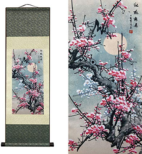 FOVNOT Orientalische Deko, Asiatisch Wand Dekor, SchöN Wall Decoration Wanddeko Schlafzimmer Wall Decoration Schriftrolle Wanddeko Wohnzimmer Wandbehang Deko Wand Wandtuch
