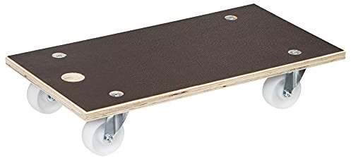 WAGNER Transportroller Transporthilfe 1109 I Schichtholz mit Grip I 57,5 x 30 x 11 cm, Tragkraft 250 kg I Möbelroller für Umzug I Umzugsrollbrett I Schwerlastrollbrett Aufhängeloch I FSC® I Made in DE