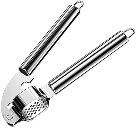Newaner Knoblauchpress, Knoblauchschneider aus rostfreiem Edelstahl, 20cm Garlic Press, Praktische Küchenhelfer, Spülmaschinenfest Bequem und leicht zu Reinigen, Stark und Robust.