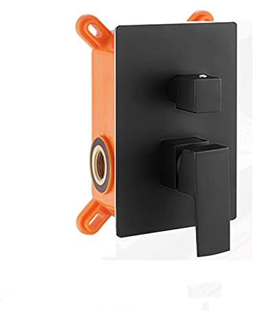 AFUDER Robinet de Douche Encastrable Boîte encastrée Dissimulée en Laiton Chromé 1-2-3 voies Vanne Pré-enterrée Dissimulée en Laiton Noir Fixée au Mur