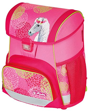 Herlitz Schulrucksack mit Schlaufe, 16 l Fassungsvermögen, Unisex, Sport, Studenten, Freizeit, geräumig, langlebig, blühendes Pferd, mehrfarbig, Rozmiar uniwersalny, lässig