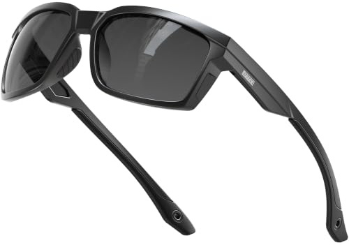 ATTCL Polariserade sportsolglasögon för män med UV400-skydd för körning, fiske och utomhusaktiviteter – bonusrep ingår 2238-C1-Black-Gray