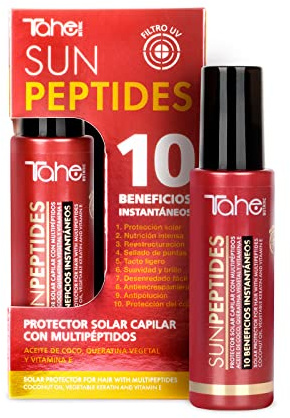Tahe Botanic Solar Protecteur solaire capillaire aux Multi-peptides, l'huile de Coco, la Kératine végétale et la Vitamine E Sun Peptides, 100 ml
