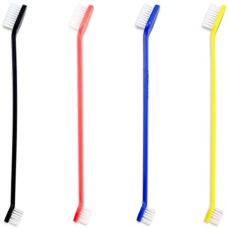 4 Stück Hundezahnbürste, kleine Hundezahnbürste, Katzenzahnbürste, Zahnbürste für Hunde, Zahnhygiene für Hunde, für Haustiere, Zahnreinigung