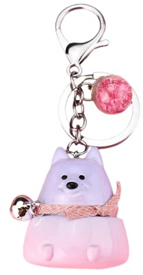 ZDHC Porte-clés mignon chat chaton poupée Kawaii animal de compagnie boule acrylique décoration sac à main pour femme adolescente fille, violet, taille unique