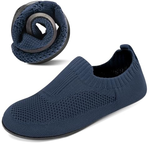 KOWAYI Chaussons Homme Antidérapantes Pantoufles Atmungsaktiv Confort d'intérieur Slippers Semelle en Caoutchouc Unisex Maison Chaussures